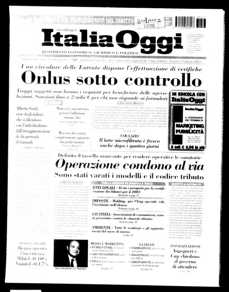 Italia oggi : quotidiano di economia finanza e politica